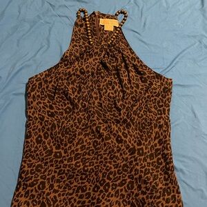 MICHAEL Michael Kors Brown Leopard Print Blouse